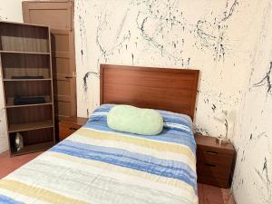 a bedroom with a bed with a pillow on it at Ohmen House in Guadalajara