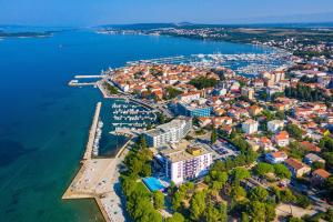 an aerial view of a town on the water at Family friendly house with a swimming pool Biograd na Moru, Biograd - 23272 in Biograd na Moru