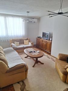 サラエボにあるStan Ajnaのソファとテーブルのあるリビングルーム