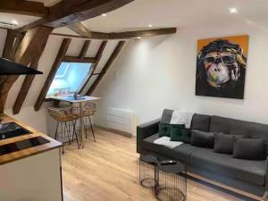 Χώρος καθιστικού στο Love Room en centre ville avec Jacuzzi