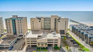 an aerial view of buildings and the beach at Sea Pointe 507 - Oceanfront in Myrtle Beach