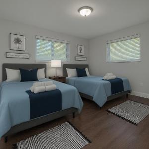 Un pat sau paturi într-o cameră la Heart of Miami Luxury Home 4BR Pool 5 Min Beach +34 fotografii