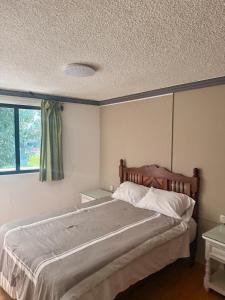 a bedroom with a bed and a window at Departamento Independiente in Morelia