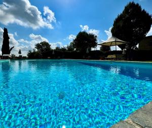 a large swimming pool with blue water at Agriturismo La Colmata in Cesa