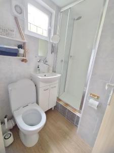 Koupelna v ubytování Domek Letniskowy