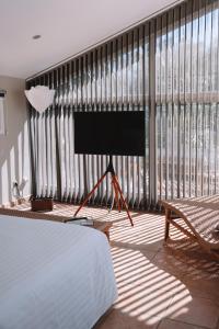 TV a/nebo společenská místnost v ubytování La Villa des Cannes