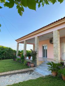 a villa with a view of a house at Villa Erasmia in Dhékarkhon