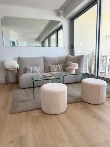 Ruang duduk di Appartement vue mer 45m2 avec grande terrasse 20m2