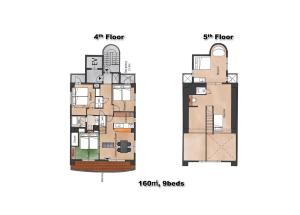 a floor plan and elevation of a building at Hotel Iemirai Nakano Penthouse - SHINJUKU 12min train ride in Tokyo