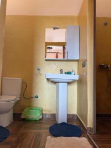 a bathroom with a sink and a toilet at chez JM saida in Ourika +27 photos