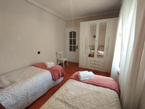 a bedroom with two twin beds and a window at Apartamento La Luz de Reinosa 2 in Reinosa