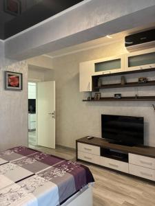 Kuchyň nebo kuchyňský kout v ubytování Mamaia Lake Deluxe