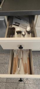Dapur atau dapur kecil di FeWo MainTime Honeymoon mit Frühstückskorb