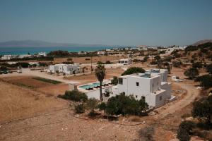 an aerial view of a white house in the desert at Phoenicia Nature Naxos in Kastraki