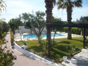 a resort with a swimming pool and palm trees at Monte dos Avós Village - Pet Friendly in Tavira