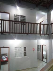 a room with a staircase in a house at Pouso do Rosario in Pirenópolis