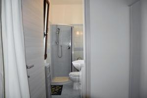 アッリステにあるSalenterra B&B (Salento)の小さなバスルーム(トイレ、シャワー付)