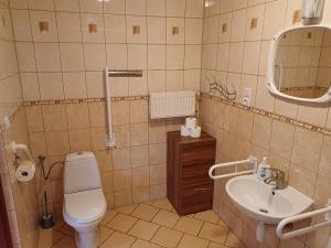 a bathroom with a toilet and a sink at ORW Rzemieślnik in Międzywodzie +61 photos
