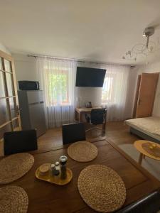 Apartment mit Sauna im Wienerwald - Mödling的电视和/或娱乐中心