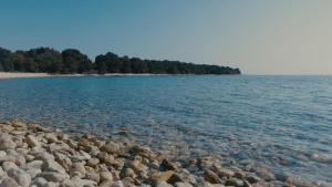 a group of rocks on the shore of a body of water at Villa Kalista Istriana for 10 people with private pool & sea view in Gajana