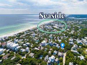 an aerial view of a resort with the words seaside at LunaSea by 30A Escapes in Seagrove Beach