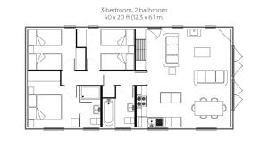 Un plano de un apartamento tipo estudio en Kingfisher Lodge Riverdale, en West Tanfield 2 fotos más