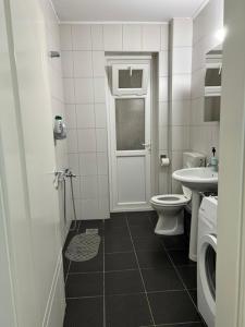 a small bathroom with a toilet and a sink at Apartment Nikoloski in Struga +10 photos