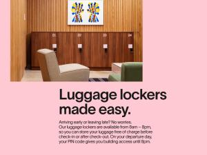 a flyer for a library with chairs and a picture at Numa Berlin Potsdamer Platz in Berlin