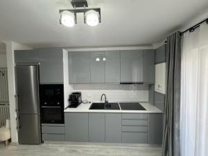 Kuchyň nebo kuchyňský kout v ubytování Moderno Stay Bistrița