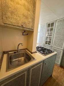 a kitchen with a sink and a stove at Cozy Escape Porta Romana in Milan