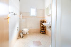 a bathroom with a toilet and a sink at Apartment Vir Croatia in Vir