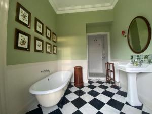 a bathroom with a tub and a sink and a mirror at Marble Hill House in Marble Hill +39 photos