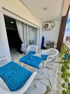 Χώρος καθιστικού στο Beach luxury flat ezzahra Kelibia