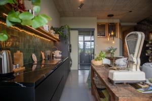 a kitchen with a counter and a sink at Het Maashuys in Arcen