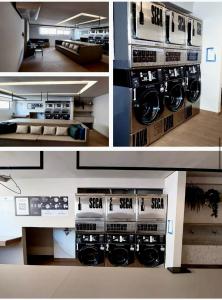 Dapur atau dapur kecil di Studio Art - Apartamento climatizado - Prédio a beira-mar, com jacuzzi e piscina - Praia de Armação