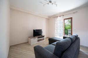 a living room with a couch and a tv at Holiday house with a parking space Pakostane, Biograd - 23466 in Pakoštane