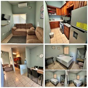 four different pictures of a living room and a kitchen at Sweet Home - Seguridad, Piscinas, Parques y Paz in San Miguel