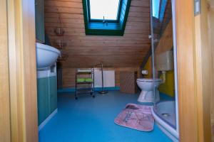 un bagno con lavandino e WC di Brunarica Bled Zatrnik Pokljuka a Bled