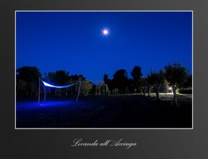 a night time picture of a goal and the moon at Locanda Acciuga MM in Piazzola sul Brenta