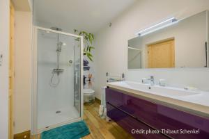 Koupelna v ubytování Chambre d'hôtes Les Cinq Mésanges