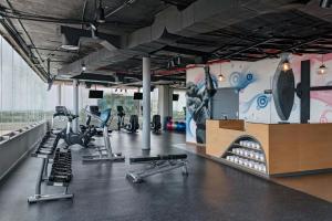 Fitnes oz. oprema za telovadbo v nastanitvi Four Points by Sheraton Cancun Centro