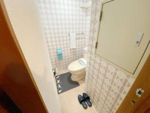 ein kleines Bad mit einem WC und einem Spiegel in der Unterkunft Reinahill - Vacation STAY 67171v in Tokushima