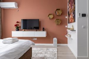 TV a/nebo společenská místnost v ubytování Colours Studios