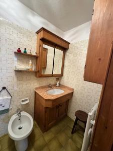 a bathroom with a sink and a toilet at Attico Cortina D'Ampezzo in Cortina dʼAmpezzo