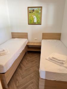 Una habitación con dos camas y un cuadro en la pared. en Holiday Home Ahil 1, en Pakoštane 13 fotos más
