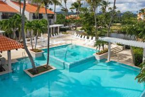 an overhead view of a pool at a resort at Wyndham Palmas Beach and Golf Boutique Resort in Humacao