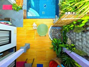a small bathroom with a swimming pool in a house at Arawan Pool Villa Hua Hin in Hua Hin