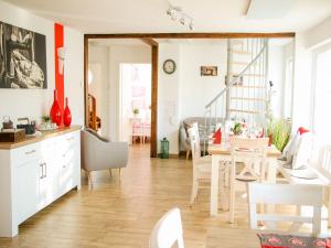 Χώρος καθιστικού στο Ferienhaus zum Schneiderlein