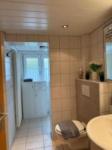 Koupelna v ubytování Ferienwohnung Beck am Rande der schwäbischen Alb