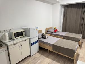 Dapur atau dapur kecil di Студия с видом на горы-отель